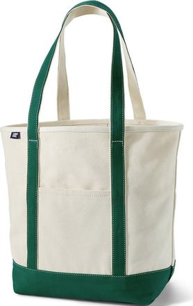 Lands End Lands End Canvas Open Top Tote Bag Regular & Long Handle Carry All - Stylish for Work Travel Beach Errands Great Gift in