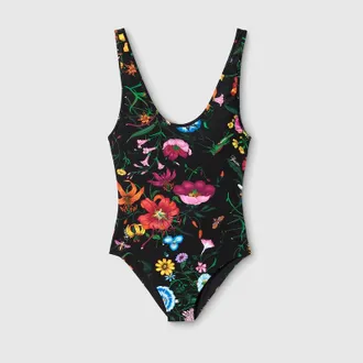 Gucci Printed Sparkling Jersey Swimsuit, Black, Ready-to-wear