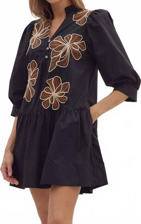 Entro Bloom With Grace Floral Dress In Black