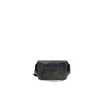 Balenciaga Le City Flap Messenger Shoulder Bag - Heren - Tassen - Zwart - Maat: ONE Size Leer