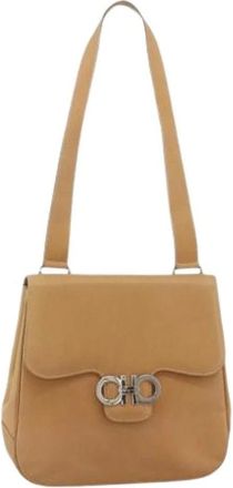 Ferragamo Pre-owned Shoulder Bags, female, Beige, Size: ONE SIZE Pre-owned Shoulder Bag