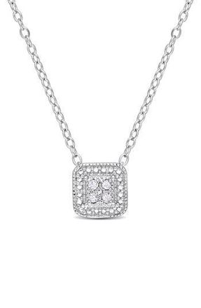 Delmar Diamond Accent Solitaire Pendant Necklace - 0.04ct. in Silver at Nordstrom Rack