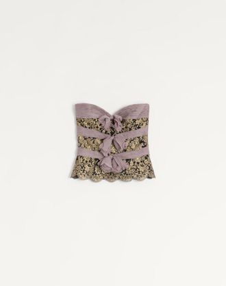 Valentino Top In Chiffon Donna GRIGIO/MAUVE/ORO 38