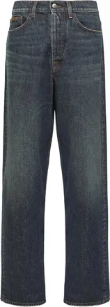 Moncler Moncler Straight Leg Denim Jeans, Men, Blue, Size: 48