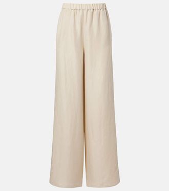 Max Mara Oro linen and silk wide-leg pants