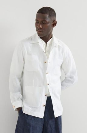 Brunello Cucinelli Linen guayabera in White at Nordstrom, Size Xxx-Large Eu