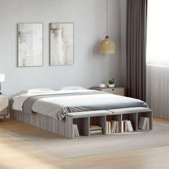 vidaXL Vidaxl - Estructura De Cama Madera De Ingenier&iacute;a Gris Sonoma 120x200 Cm