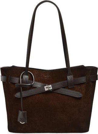 Balenciaga Medium Waxed Suede Tote in 2308 Light Espresso at Nordstrom