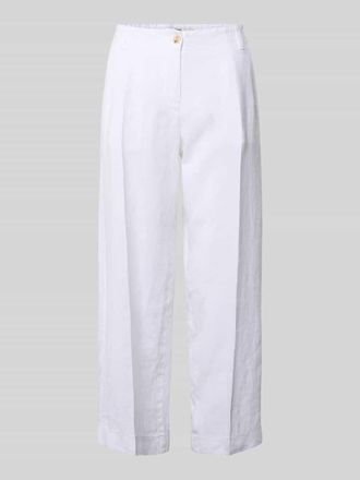 Brax Brax Straight Fit Leinenhose mit elastischem Bund in Weiss, Gr&ouml;&szlig;e 40