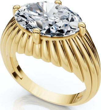 Pompeii3 Certified 3Ct Oval Diamond Pam East West Engagement Ring 14k Gold Lab Grown