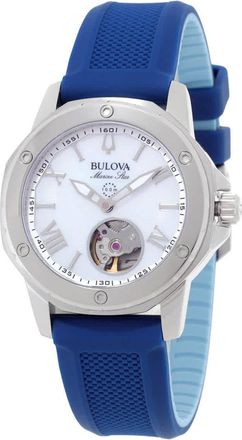 Bulova Marine Star Automatic Silver Dial Ladies Watch 96L324