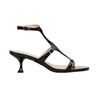 Ovye By Cristina Lucchi Schoenen, Dames, Zwart, 38 EU, Leer, Sandalo in Vernice con Cinturini