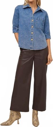 Fifteen Twenty Suri Button Up Top In Denim