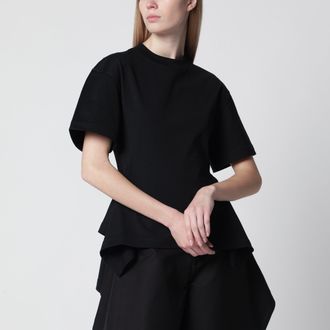 Alaia Panelled cotton jersey T-shirt in black