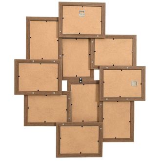 Berkfield Home Modern Collage Photo Frame for 10x(10x15 cm) Picture Light Brown MDF | Size: 10x15 cm