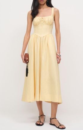 Reformation Balia Linen Sundress in Parmesan at Nordstrom, Size 10