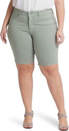 NYDJ Briella Floral Print Bermuda Shorts in Lily Pad at Nordstrom, Size 14W