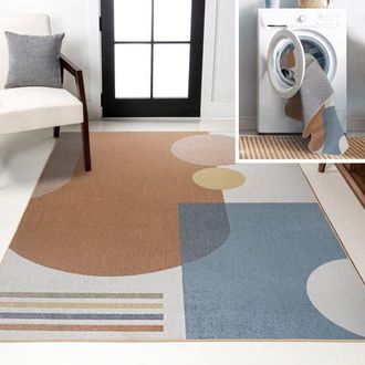 Jonathan Y Designs Slinger Modern Contemporary Collage Machine-Washable Area Rug in Cream/multi at Nordstrom, Size 3Ft 0In X 5Ft 0In