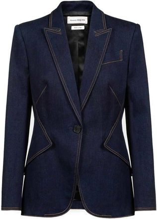 Alexander McQueen Blazer In Jeans-Optik