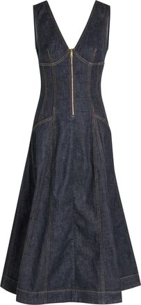 Self Portrait Panelled Denim Midi Dress - 16 (UK16 / XL)