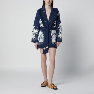 Alanui Postcard From Paradise cardigan Deep Blue/White Pearl