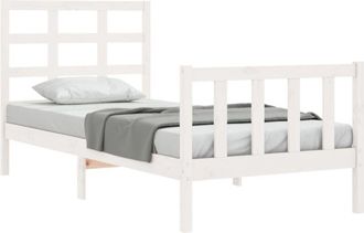 vidaXL Bed Frame without Mattress White 100x200 cm Solid Wood Pine Vidaxl