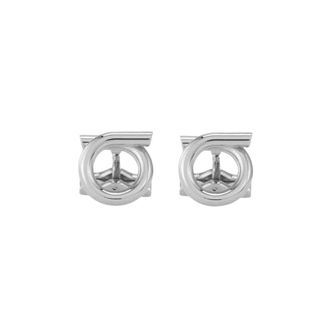 Ferragamo Gancini Cufflinks - male - Ferragamo - Clips Bars - Gray - ONE SIZE - Accessories