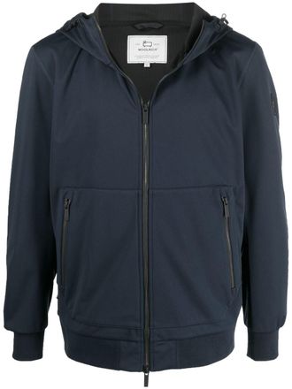 Woolrich zip-up hooded windbreaker - men - Polyester - S - Blue