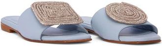 BEAUTIISOLES Adeline Flat Sandal in Baby Blue at Nordstrom, Size 5.5