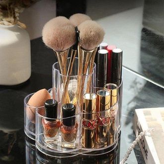 OEM Caja De Maquillaje Moderna De Lujo, Organizador De Maquillaje Giratorio De 360 Grados, Estante Con 6 Compartimentos, Armario De Ba&ntilde;o