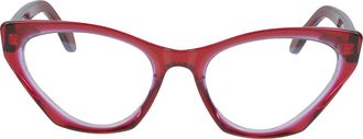 K&agrave;dor Coachella Glamour Translucent Red Cat-Eye Sunglasses