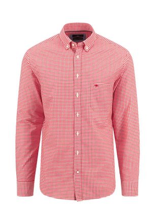 Fynch-Hatton Karohemd FYNCH-HATTON, Damen, Gr. XXL, N-Gr, rot (poppy rot), Web, Obermaterial: 100% Baumwolle, kariert, regular fit taillenbedeckt, ohne Ausschnitt,