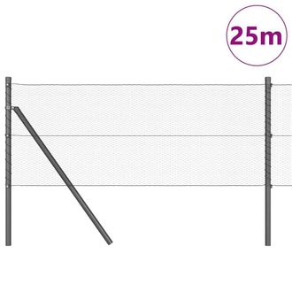 Berkfield Home Hexagon Fence Grey 0, 6x25 m Steel