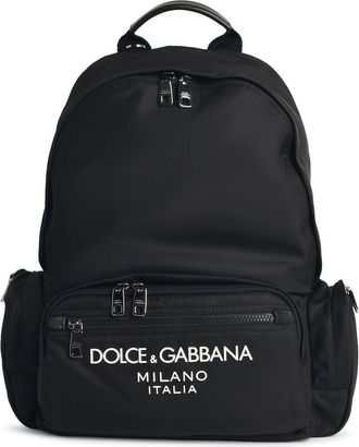 Dolce & Gabbana Black Nylon Blend Rucksack