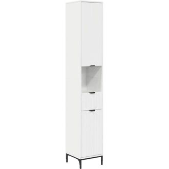 vidaXL Mueble de baño alto Blanco brillante 31.5 x 33 x 190 cm vidaXL