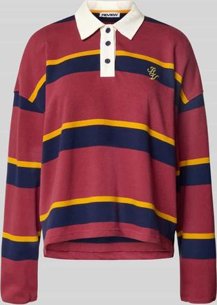 Review Oversized Sweatshirt mit Polokragen in Bordeaux, Größe XL