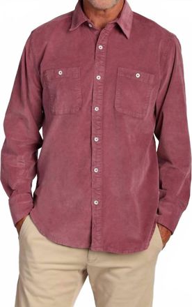 True Grit Cozy Cut Cord Work Shirt In Claret