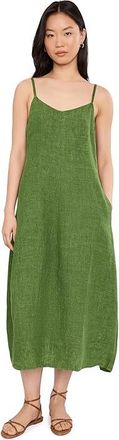 Eileen Fisher Washed Organic Linen Delave Full Length Cami Dress Womens Dress Field : XS