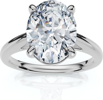 Pompeii3 Certified 2Ct Oval Solitaire Ashley Diamond Engagement Ring 14k Gold Lab Grown