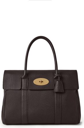 Mulberry Bayswater Leather Satchel in Ebony at Nordstrom