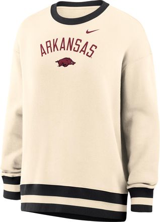 Nike Womens Phoenix (Arkansas) Oversized Crew-Neck Sweatshirt in Brown | IV9281-120