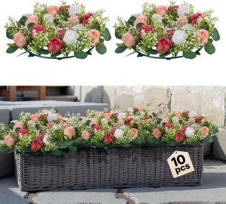 OEM Corona De Rosas Artificiales Realistas, Ideal Como Centro De Mesa Para San Valent&iacute;n, D&iacute;a De La Madre, Fiestas, Bodas Y Decoraci&oacute;n Del Hogar, 10 Unidad