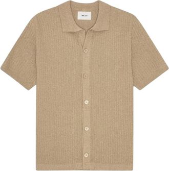 Nn.07 Knit Polo - Heren - Korte mouwen Overhemden - Beige - L - Overhemden