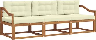vidaXL Conjunto De Sof&aacute;s De Exterior 3 Uds. Natural Y Crema Vidaxl