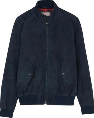 Baracuta G9 Suede Authentic Fit - Heren - Leren en Su&egrave;de Jassen - Blauw - XS - Katoen - Jassen