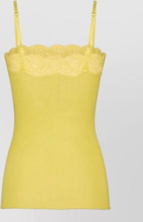 Saint Laurent lace trim ribbed top adjustable straps