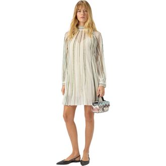 Missoni Mini Dress With Striped Sash And Lam&eacute; Threads in White at Nordstrom, Size 38 It