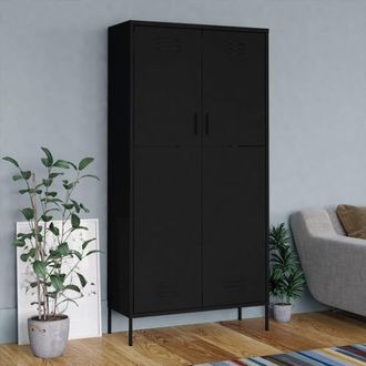 vidaXL Armario De Acero Negro 90x50x180 Cm Vidaxl