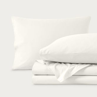 Bare Home 100% Organic Cotton Percale Cooling Sheet Set in Cream at Nordstrom, Size Twin X-Long
