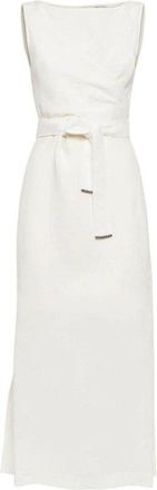 Brunello Cucinelli Off White Sleeveless Long Dress, Size X-Small